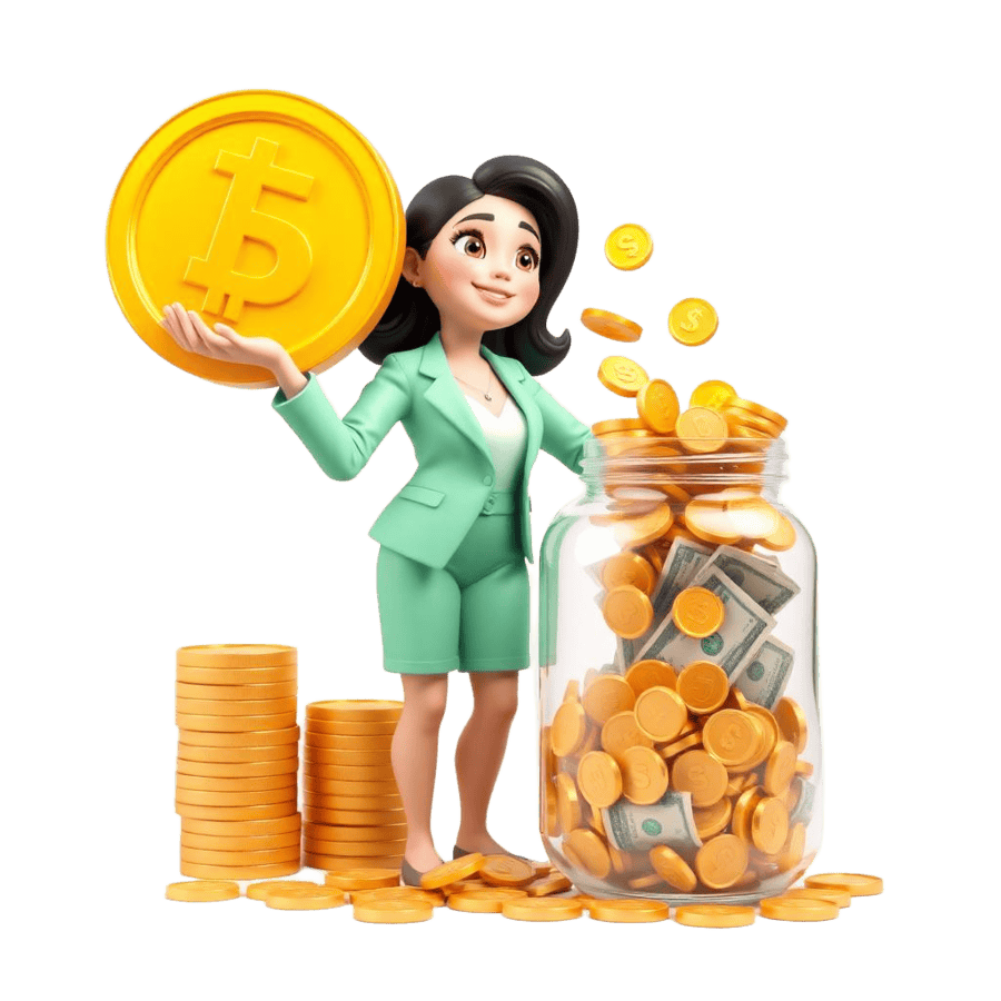 Professional dropping coins into the RatingJar — earn cash for reviews